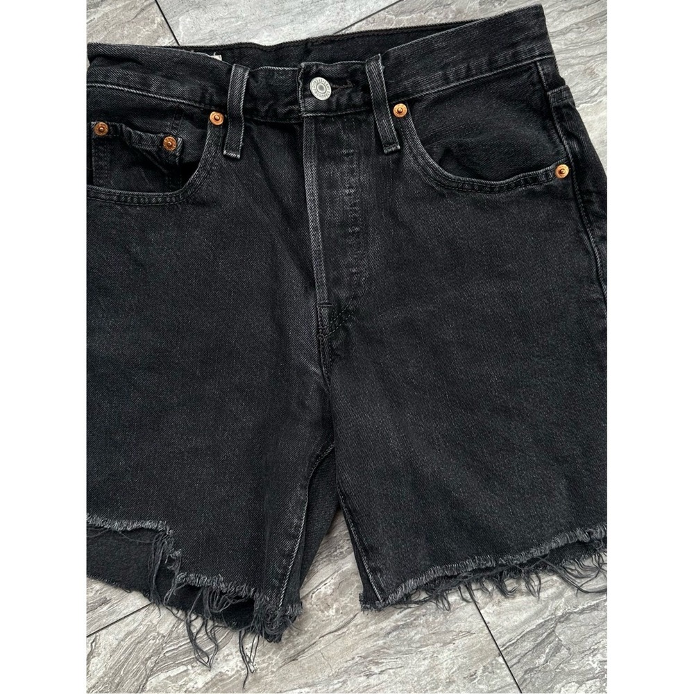 Levi's 501 Original Women's Black Denim Cutoff Shorts Button Fly  W24 0150